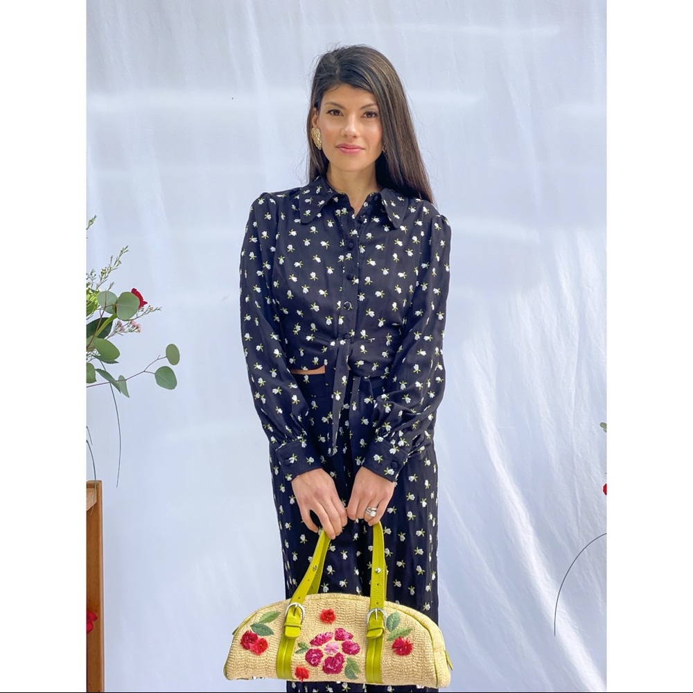 🆕Jill Jill Stuart floral long sleeve crop top NWT